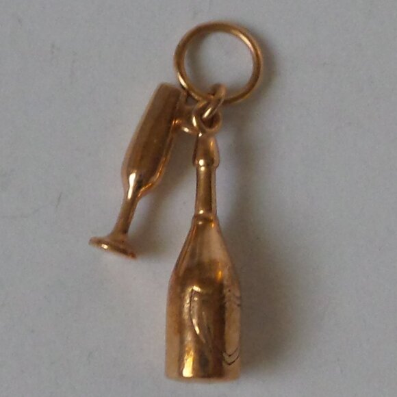 Jet Set Candy rose gold champagne and flute charm - Picture 4 of 7